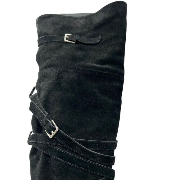 Sam Edelman Women's Sable Over-The-Knee Suede Heeled Boots Black Size 9 - Picture 9 of 11